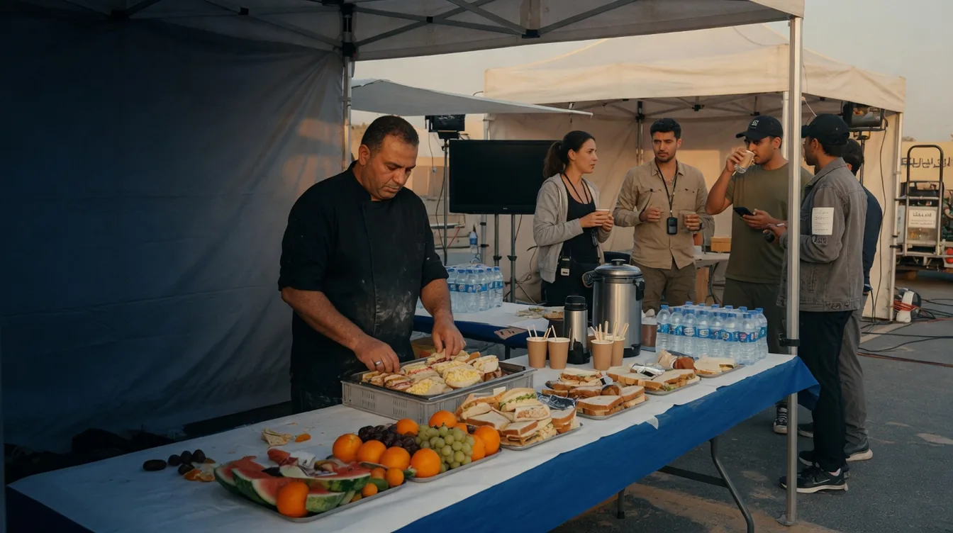 Crew meals for a production day. Experience concept shown.