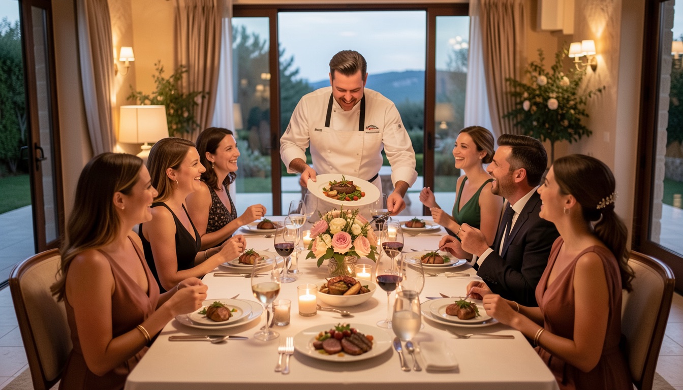 Happy clients enjoying private chef service