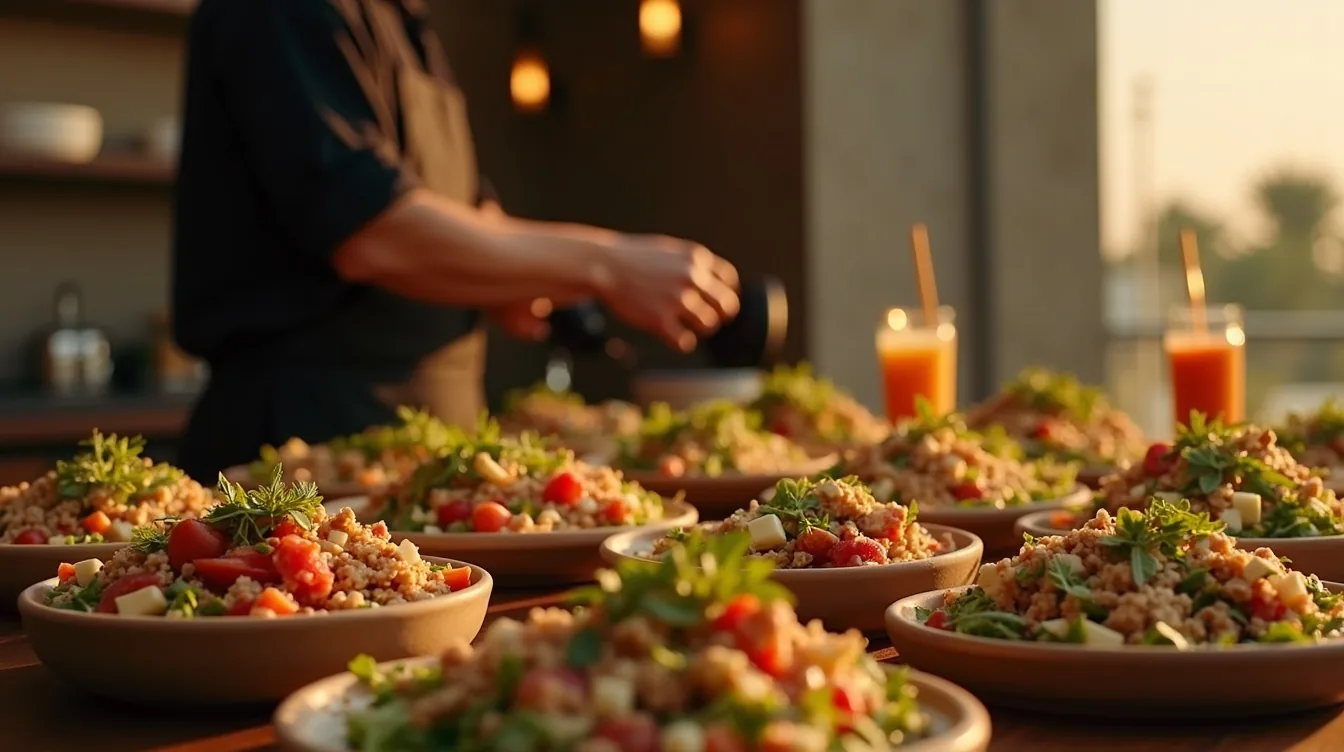 FODMAP-friendly catering spread in Dubai