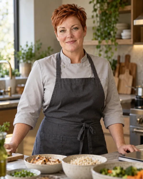 Chef-style portrait for Performance Meal Planning Chef in a private household kitchen