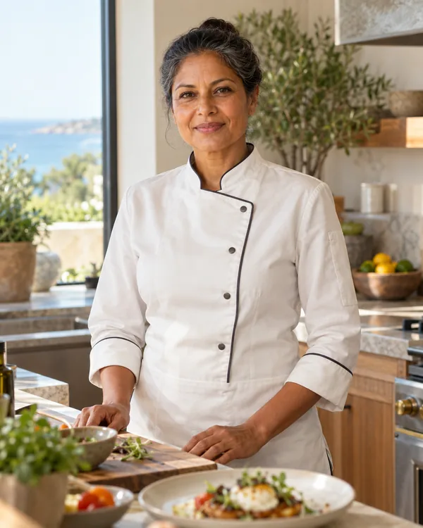 Chef-style portrait for Travelling Residence Chef in a private household kitchen