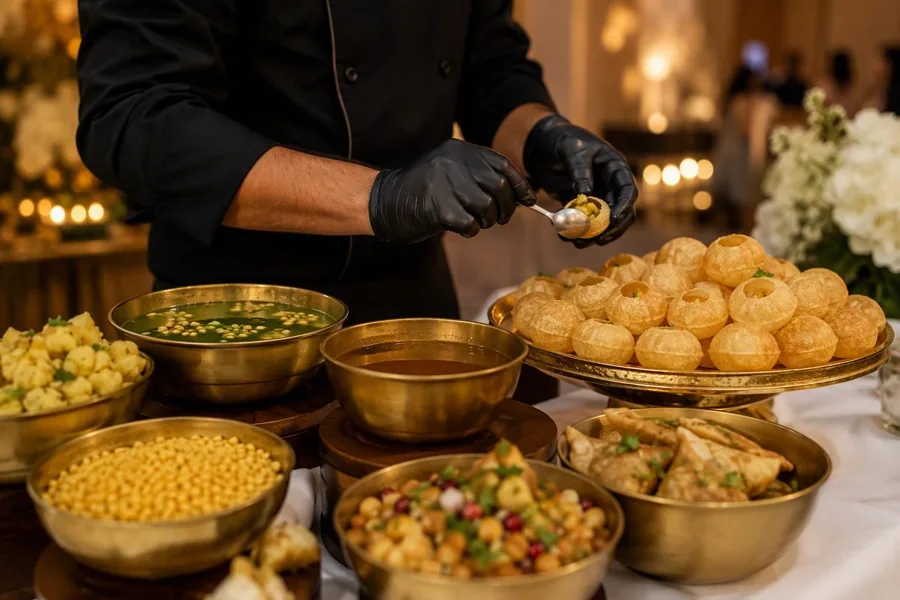 Live Pani Puri, Samosa Chat & Sev Puri Station, myCHEF catering menu