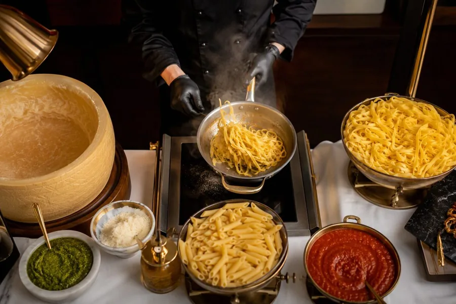 Live Pasta Station, myCHEF catering menu