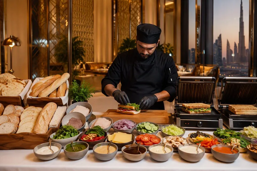 Live Make-Your-Own Sandwich Station, myCHEF catering menu