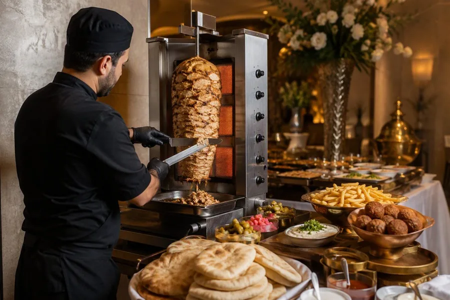 Live Shawarma Station, myCHEF catering menu