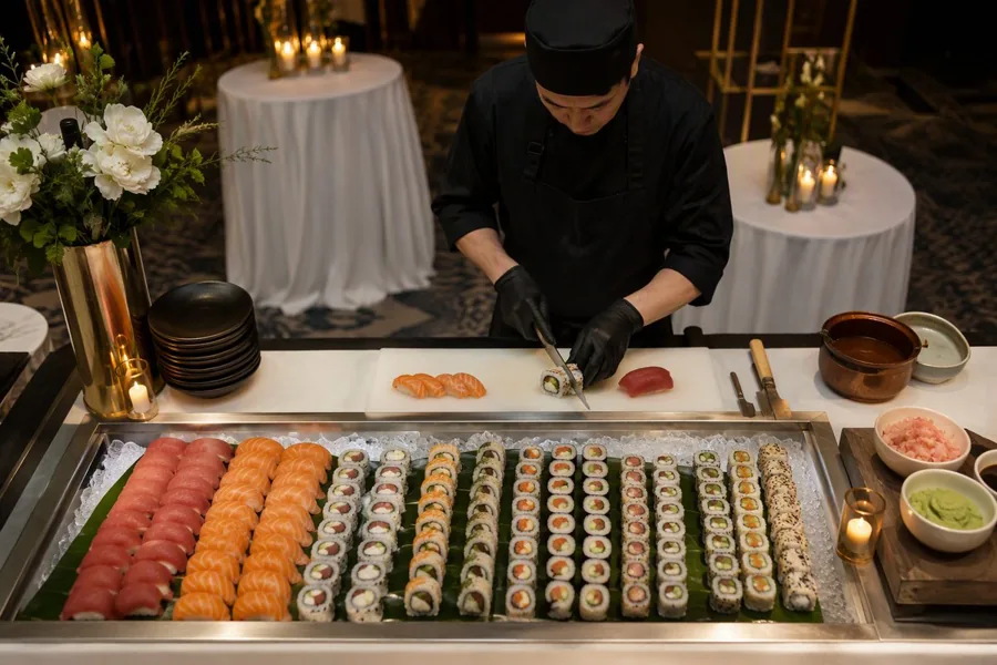 Live Sushi Station, myCHEF catering menu