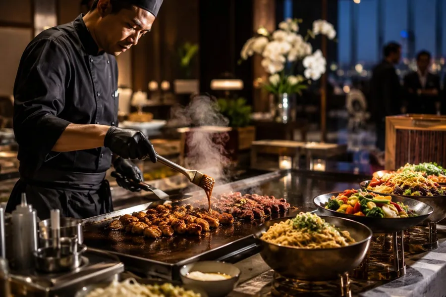 Live Teriyaki Station, myCHEF catering menu