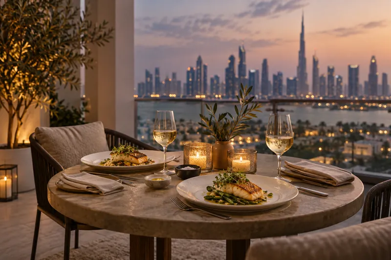 An intimate candlelit dinner for two with thoughtful table details