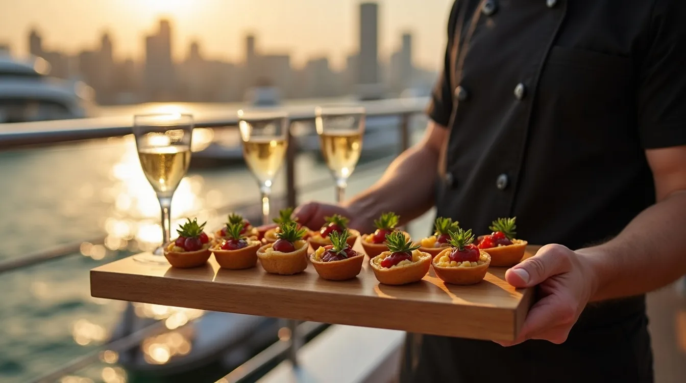 Yacht Sunset Dinner — luxury catering dubai